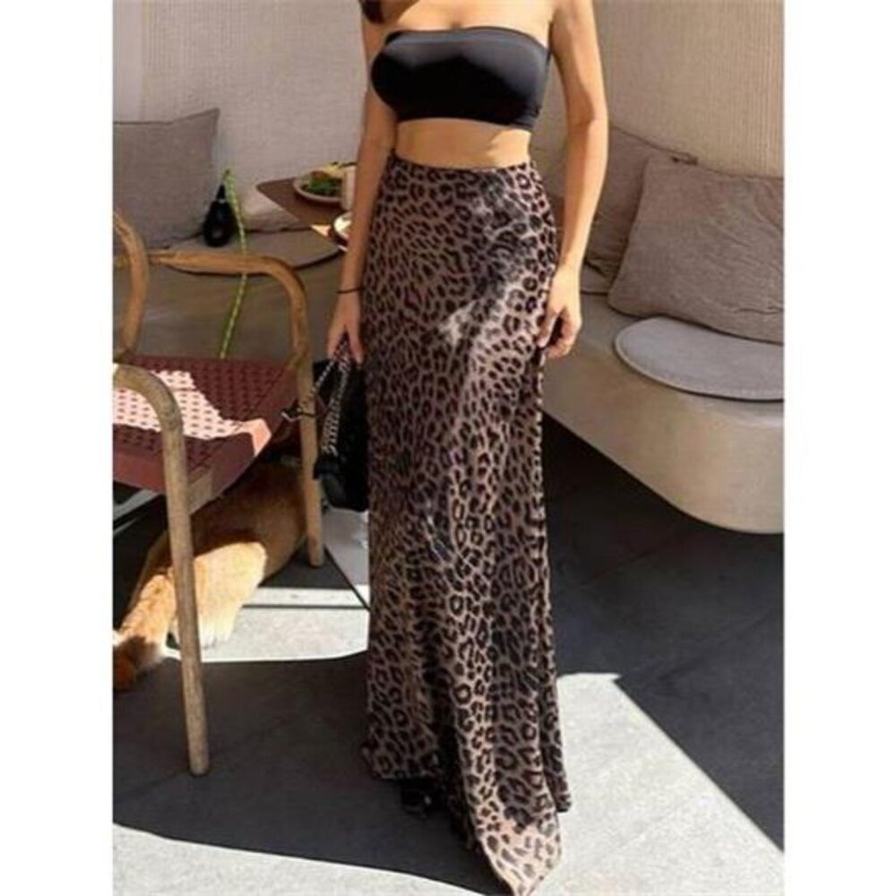 Leopard Print Maxi Skirt